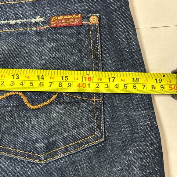 7 Seven for all man kind Women’s 29x29 Blue Denim Jeans Straight leg Medium Wash - Picture 8 of 10
